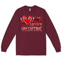 Burgundy daddy is valentine Long Sleeve Tee - RacoonDesign