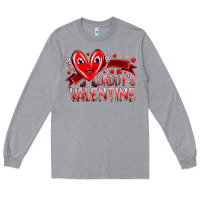 Heather Grey daddy is valentine Long Sleeve Tee - RacoonDesign