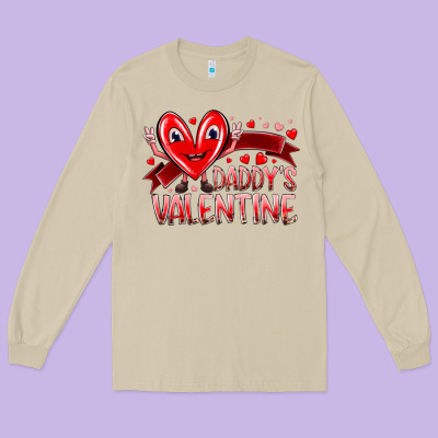 Daddy Is Valentine Long Sleeve Tee Designed By Racoondesign