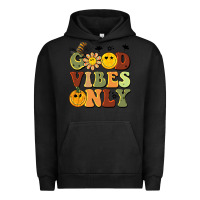 Pigment Black halloween good vibes only Urban Hoodie - BarkalooDesign