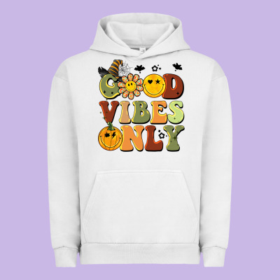 Halloween Good Vibes Only Urban Hoodie Designed By Barkaloodesign