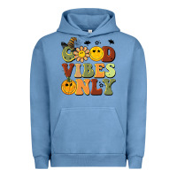 Pigment Pebble Blue halloween good vibes only Urban Hoodie - BarkalooDesign