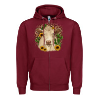 Burgundy charolais leopard cactus sunflower Zipper Hoodie - JahusDesignShop