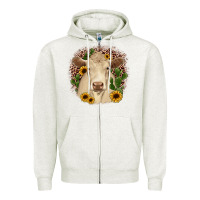Oatmeal Heather charolais leopard cactus sunflower Zipper Hoodie - JahusDesignShop