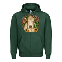 Sports Green charolais leopard cactus sunflower Zipper Hoodie - JahusDesignShop