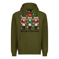 Army Green Nuts About Christmas Premium Hoodie - MaliasSmallBusiness