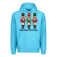 Ocean Blue Nuts About Christmas Premium Hoodie - MaliasSmallBusiness