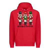 Red Nuts About Christmas Premium Hoodie - MaliasSmallBusiness