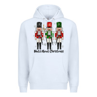 White Nuts About Christmas Premium Hoodie - MaliasSmallBusiness