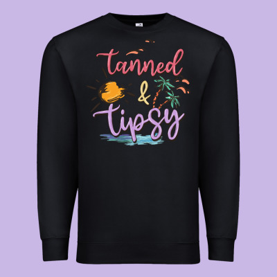 Tanned And Tipsy Premium Sweatshirt Designed By Maliassmallbusiness