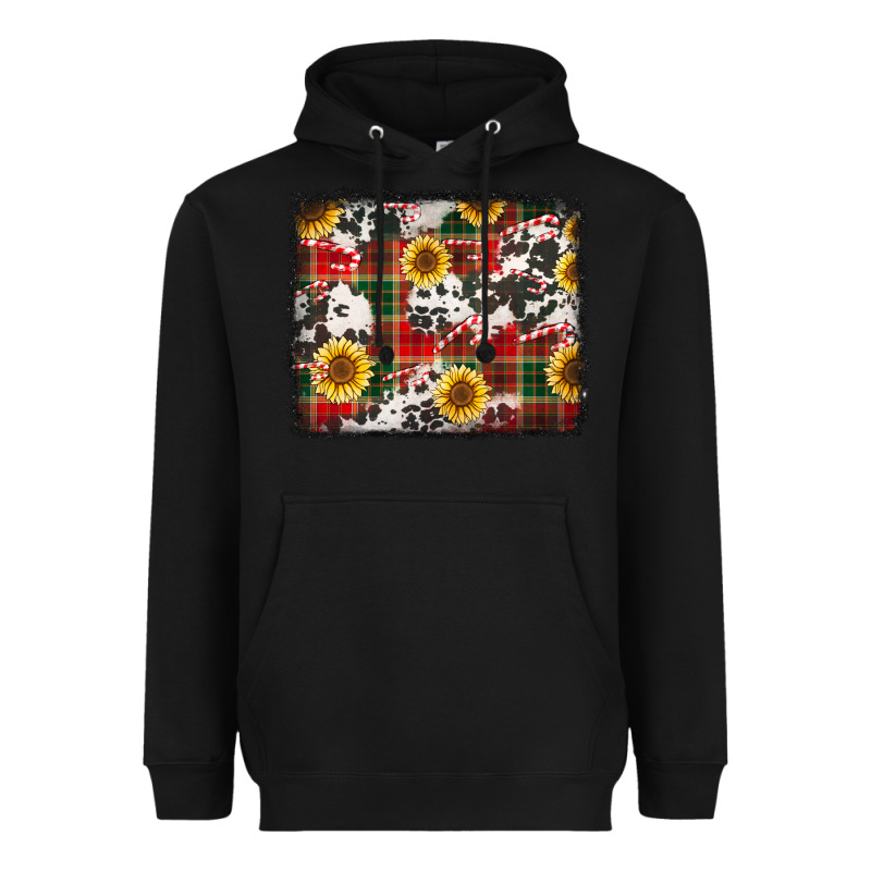 Cowhide Sunflowers Candy Canes Heavyweight Hoodie by Jasminsmagicworld | Teevron