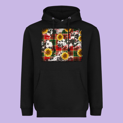 Cowhide Sunflowers Candy Canes Heavyweight Hoodie Designed By Jasminsmagicworld