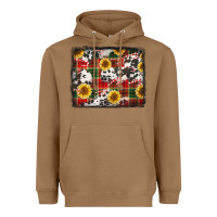 Toasted Coconut cowhide sunflowers candy canes Heavyweight Hoodie - Jasminsmagicworld