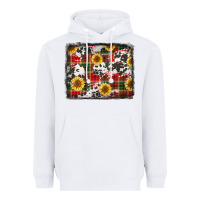 White cowhide sunflowers candy canes Heavyweight Hoodie - Jasminsmagicworld
