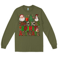 Army Green christmas spirit activate Long Sleeve Tee - FaDigitalArtStudio