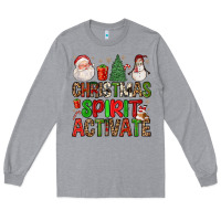 Heather Grey christmas spirit activate Long Sleeve Tee - FaDigitalArtStudio