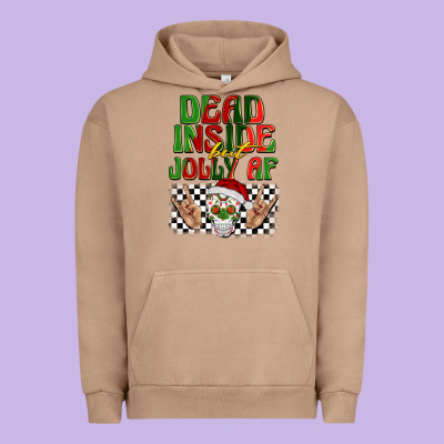 Dead Inside But Jolly Af Urban Hoodie Designed By Barkaloodesign