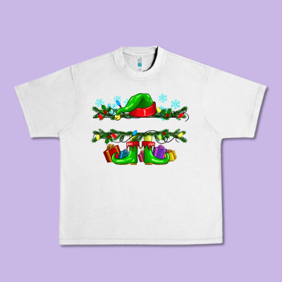 Custom Name Christmas Elf Urban Heavy Tee Designed By Texasbilliewilder
