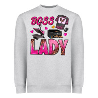 Heather Grey boss lady Heavyweight Sweatshirt - texasbilliewilder