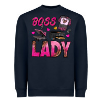 Navy boss lady Heavyweight Sweatshirt - texasbilliewilder
