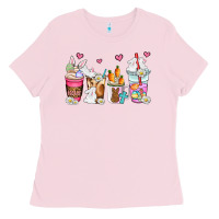 Bubblegum Pink easter coffee cups Ladies Tee - AdoDesignShop