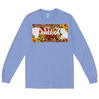 Colony Blue america map sunflower license plate Long Sleeve Tee - HRA Design Shop
