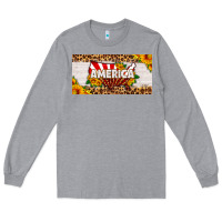 Heather Grey america map sunflower license plate Long Sleeve Tee - HRA Design Shop