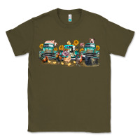 Army Green western farm trucks farm animals Classic Tee - FaDigitalArtStudio