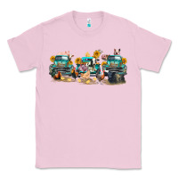 Bubblegum Pink western farm trucks farm animals Classic Tee - FaDigitalArtStudio