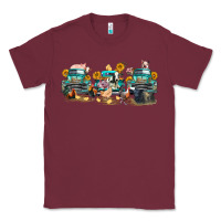Burgundy western farm trucks farm animals Classic Tee - FaDigitalArtStudio