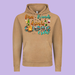 Fires Friends Drinks Camping Crew Vintage Hoodie Designed By Texasbilliewilder