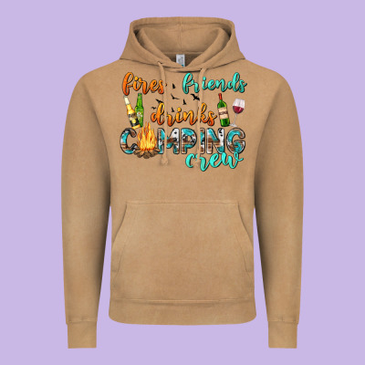 Vintage Hoodie fires friends drinks camping crew
