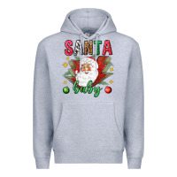 Heather Grey Santa baby Christmas Premium Hoodie - NancyCooperArtShop