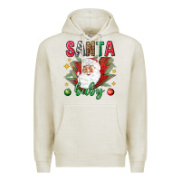 Oatmeal Heather Santa baby Christmas Premium Hoodie - NancyCooperArtShop