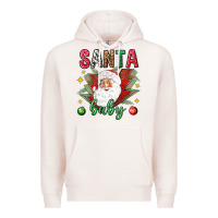 Pale Pink Santa baby Christmas Premium Hoodie - NancyCooperArtShop