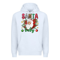 White Santa baby Christmas Premium Hoodie - NancyCooperArtShop