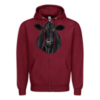 Burgundy black angus Zipper Hoodie - JahusDesignShop