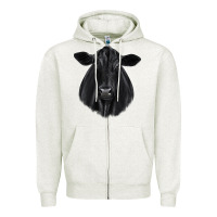 Oatmeal Heather black angus Zipper Hoodie - JahusDesignShop