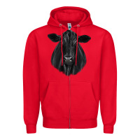 Red black angus Zipper Hoodie - JahusDesignShop