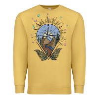 Antique Gold compass with mountain Premium Sweatshirt - MaliasSmallBusiness