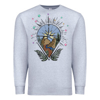 Heather Grey compass with mountain Premium Sweatshirt - MaliasSmallBusiness