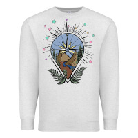 Oatmeal Heather compass with mountain Premium Sweatshirt - MaliasSmallBusiness