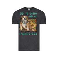 Vintage Black life is better with a english bulldog Vintage Tee - BarkalooDesign