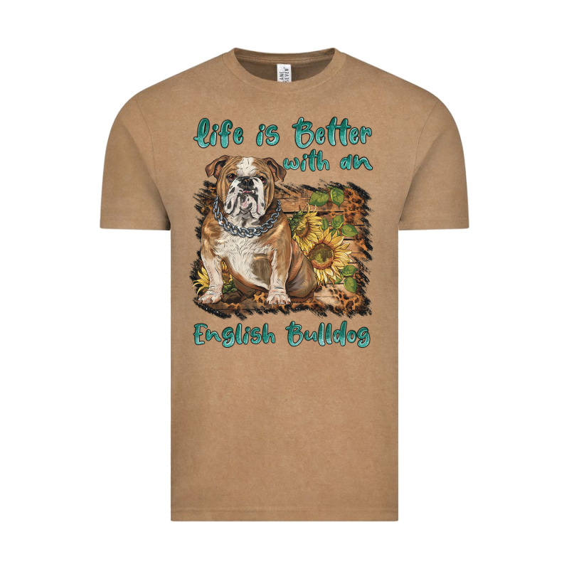 Life Is Better With A English Bulldog Vintage Tee by BarkalooDesign | Teevron