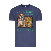 Vintage Denim life is better with a english bulldog Vintage Tee - BarkalooDesign