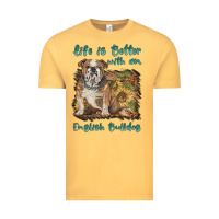 Vintage Mustard life is better with a english bulldog Vintage Tee - BarkalooDesign
