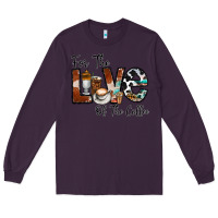 Plum for the love of the coffe Long Sleeve Tee - CowhideDigitalArt