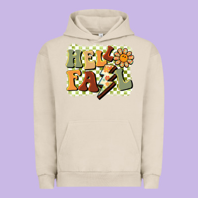 Groovy Hello Fall Urban Hoodie Designed By Barkaloodesign