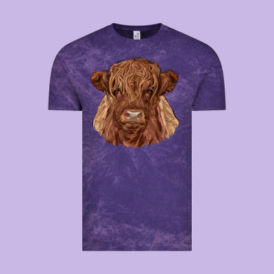 Highland Cow Vintage Tee Designed By Ranaportraitstore