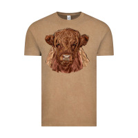 Vintage Coffee highland cow Vintage Tee - RanaPortraitStore